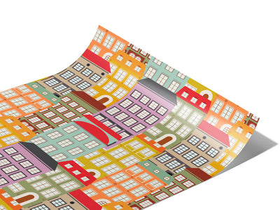 Apartment Hunting Cityscape Vinyl Wraps~Rwraps Series 914 Digitally Printed Vinyl Wrap~1