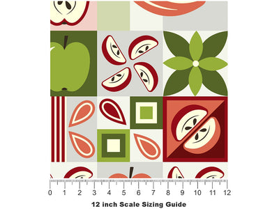 Apple A Night Mosaic Vinyl Film Pattern Size 12 inch Scale~Rwraps Apple A Night Mosaic Sizing Chart~2