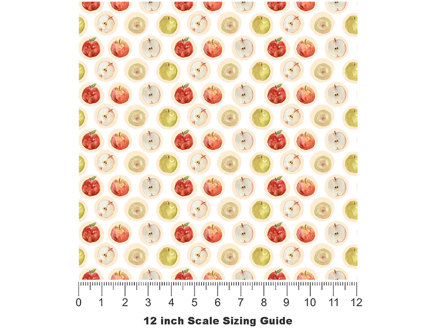 Applesauce  Fruit Vinyl Film Pattern Size 12 inch Scale~Rwraps Applesauce  Fruit Sizing Chart~2