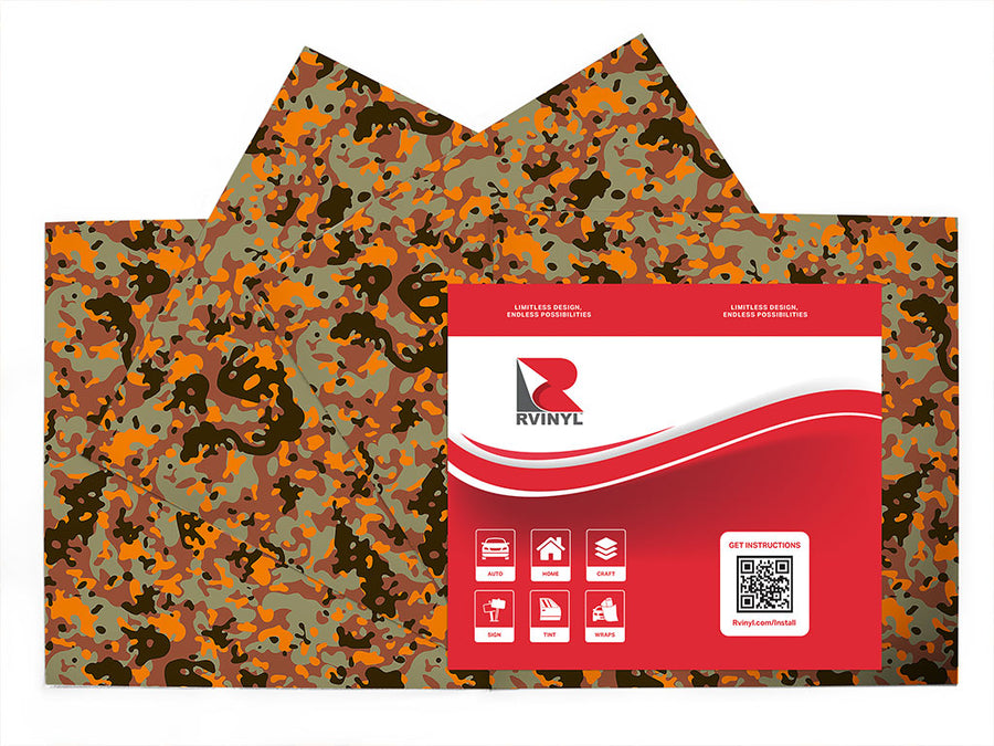 apricot flecktarn camouflage Craft Vinyl Sheet Pack