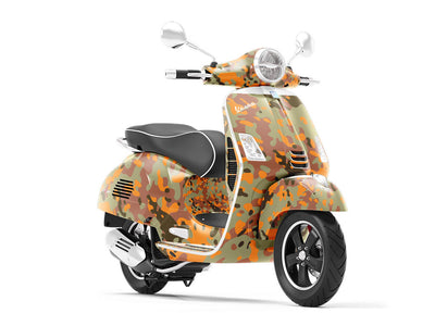 Apricot Flecktarn Camouflage Vespa Scooter Wrap Film