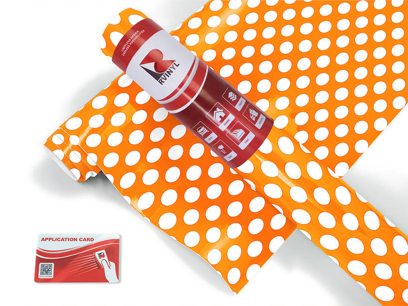 apricot orange polka dot Craft Vinyl Roll