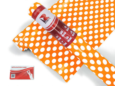 apricot orange polka dot Craft Vinyl Roll