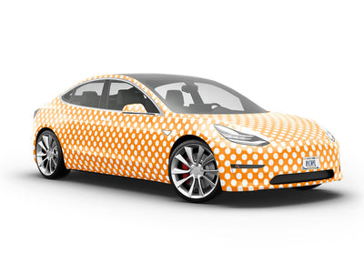 Apricot Orange Polka Dot Vehicle Vinyl Wrap