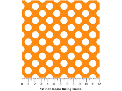 Apricot Orange Polka Dot Vinyl Film Pattern Size 12 inch Scale~Rwraps Apricot Orange Polka Dot Sizing Chart~2