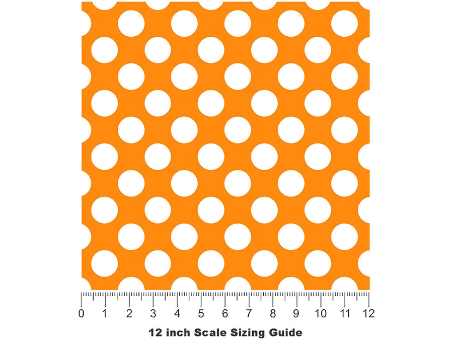 Apricot Orange Polka Dot Vinyl Film Pattern Size 12 inch Scale~Rwraps Apricot Orange Polka Dot Sizing Chart~2
