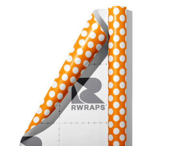 Apricot Orange Polka Dot Wrap Film Sheets~Rwraps Series 914 Apricot Orange Polka Dot Scrolled Sheet~3