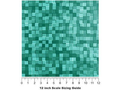 Aqua Exploration Pixel Vinyl Film Pattern Size 12 inch Scale~Rwraps Aqua Exploration Pixel Sizing Chart~2