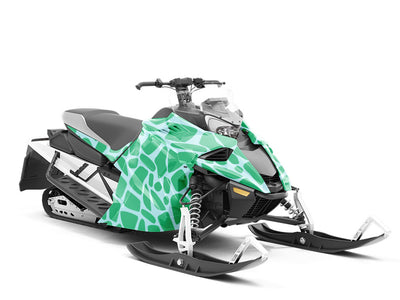 Aquamarine  Cobblestone Custom Wrapped Snowmobile