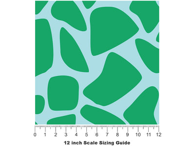 Aquamarine  Cobblestone Vinyl Film Pattern Size 12 inch Scale~Rwraps Aquamarine  Cobblestone Sizing Chart~3