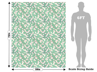 Aquamarine Cubes Tile Vehicle Wrap Scale~Rwraps Series 914 Aquamarine Cubes Tile Measurements~2