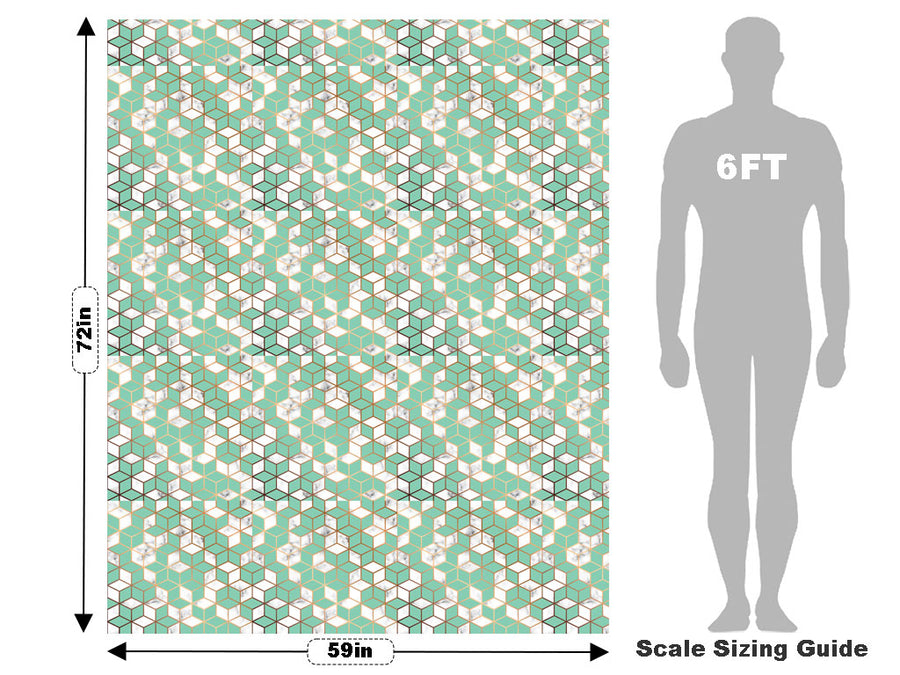 Aquamarine Cubes Tile Vehicle Wrap Scale~Rwraps Series 914 Aquamarine Cubes Tile Measurements~2