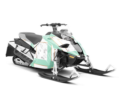 Aquamarine Square Tile Custom Wrapped Snowmobile