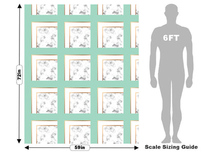 Aquamarine Square Tile Vehicle Wrap Scale~Rwraps Series 914 Aquamarine Square Tile Measurements~2