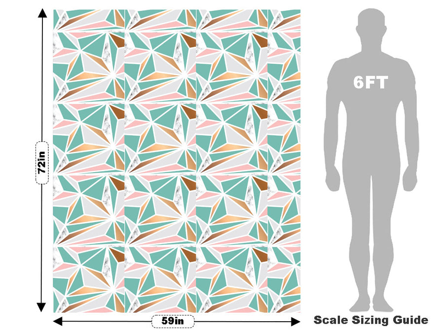 Aquamarine Star Tile Vehicle Wrap Scale~Rwraps Series 914 Aquamarine Star Tile Measurements~2