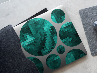 aquamarine start pixel DIY Laptop Stickers