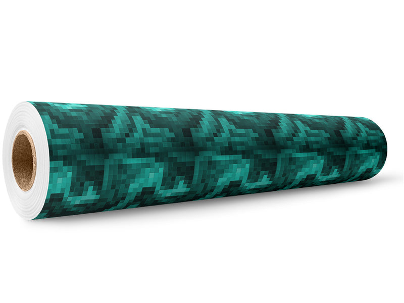 Aquamarine Start Pixel Wrap Film Wholesale Roll~Rwraps Series 914 Digitally Printed Vinyl Roll~5