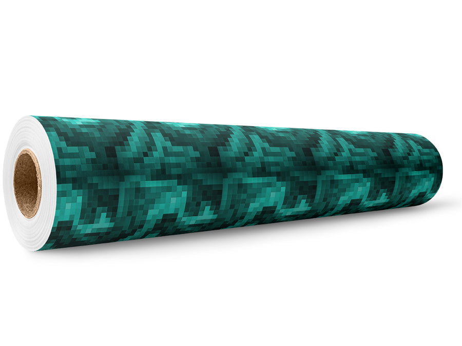 Aquamarine Start Pixel Wrap Film Wholesale Roll~Rwraps Series 914 Digitally Printed Vinyl Roll~5