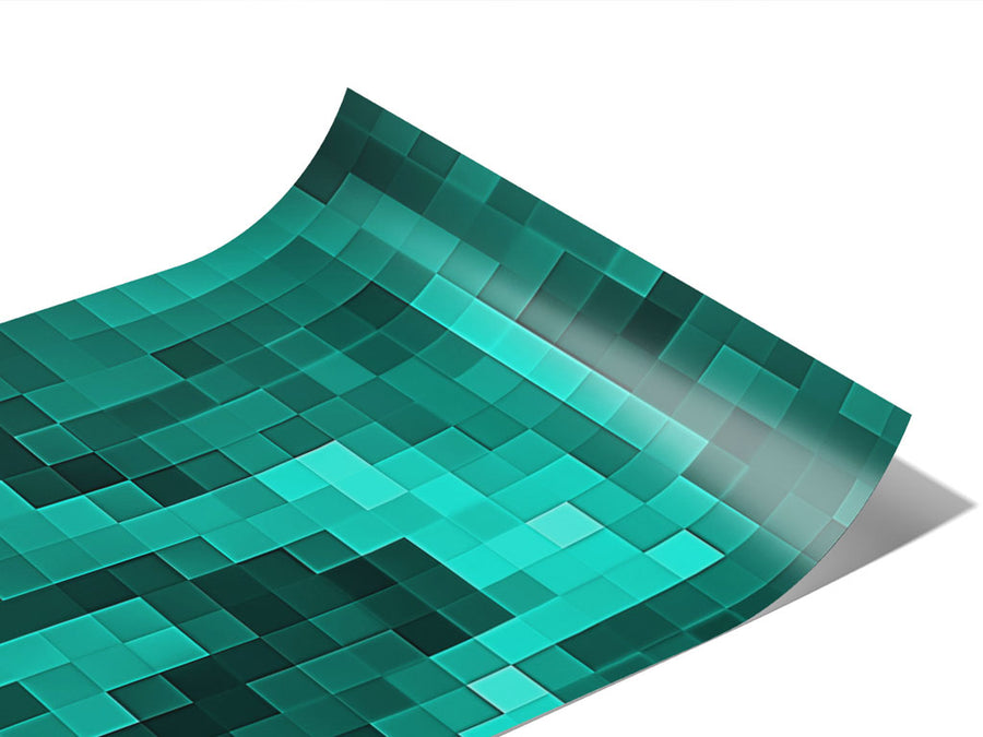 Aquamarine Start Pixel Vinyl Wraps~Rwraps Series 914 Digitally Printed Vinyl Wrap~0