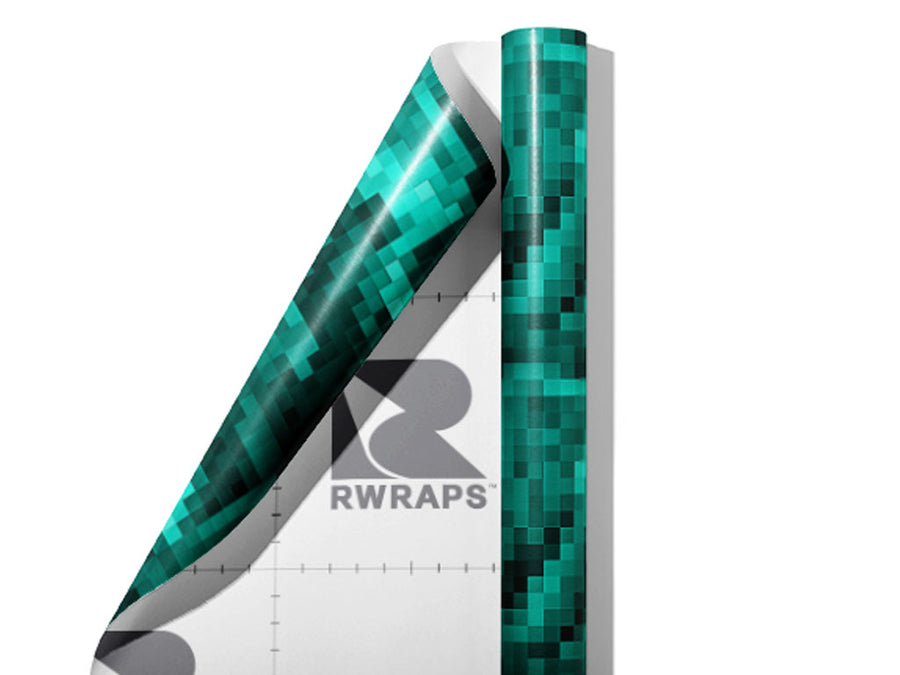 Aquamarine Start Pixel Wrap Film Sheets~Rwraps Series 914 Aquamarine Start Pixel Scrolled Sheet~3