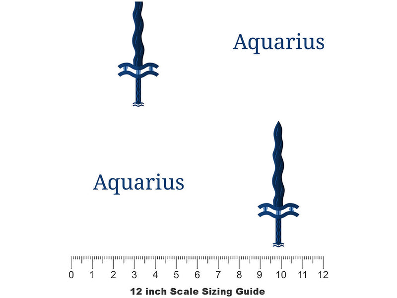 Aquarius Swords Astrology Vinyl Film Pattern Size 12 inch Scale~Rwraps Aquarius Swords Astrology Sizing Chart~2