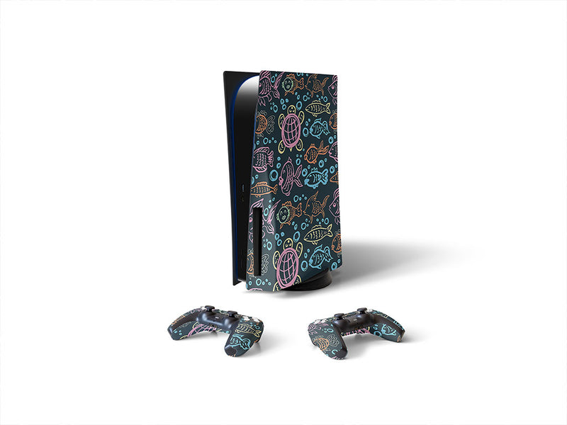aquatic companions salt water Sony PS5 DIY Skin