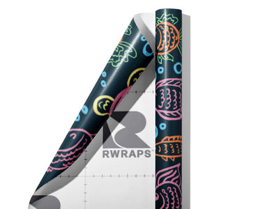Aquatic Companions Marine Life Wrap Film Sheets~Rwraps Series 914 Aquatic Companions Marine Life Scrolled Sheet~3