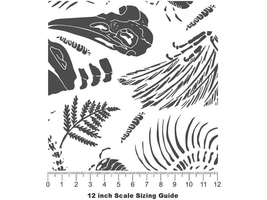 Archeological Remains Dinosaur Vinyl Film Pattern Size 12 inch Scale~Rwraps Archeological Remains Dinosaur Sizing Chart~2