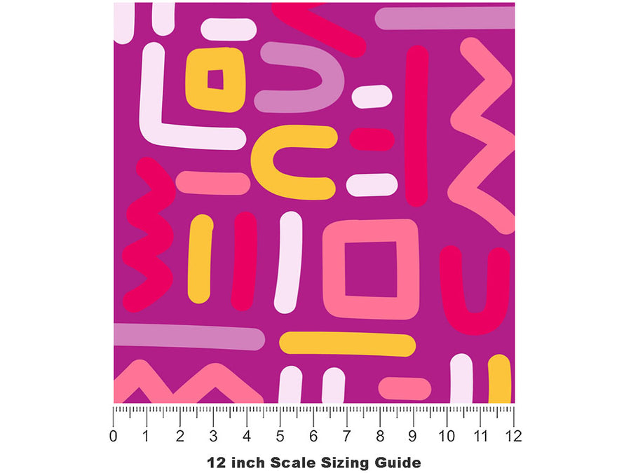 Armor Love Abstract Vinyl Film Pattern Size 12 inch Scale~Rwraps Armor Love Abstract Sizing Chart~2
