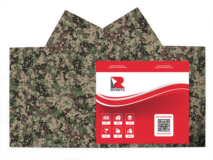 army emr camouflage Craft Vinyl Sheet Pack