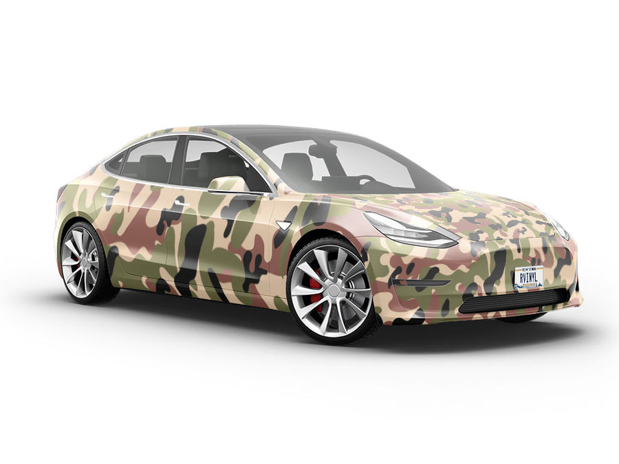 Army Woodland Camouflage Vehicle Vinyl Wrap