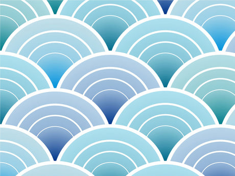 Art Deco Waves Water Vinyl Wrap Pattern~Rwraps Series 914 Digitally Printed Vinyl Wrap~0