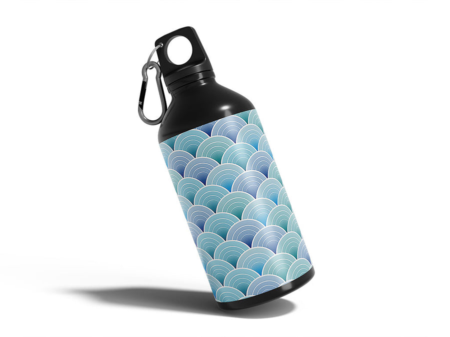 art deco waves water Water Bottle DIY Stickers
