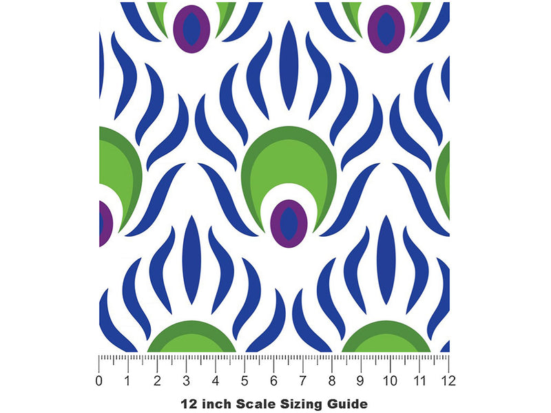 Artful Plumes Birds Vinyl Film Pattern Size 12 inch Scale~Rwraps Artful Plumes Birds Sizing Chart~2