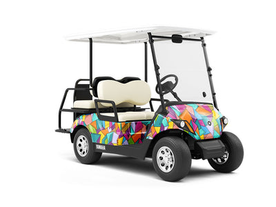 Artistic Endeavors Mosaic Wrapped Golf Cart