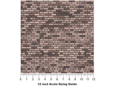 Ash Grey Brick Vinyl Film Pattern Size 12 inch Scale~Rwraps Ash Grey Brick Sizing Chart~3