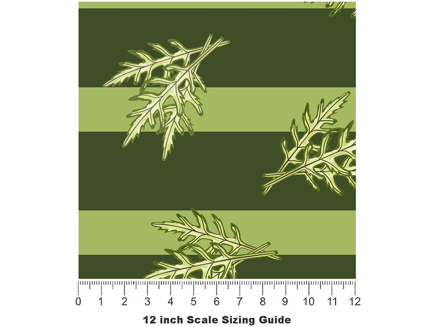 Astro Arugula Vegetable Vinyl Film Pattern Size 12 inch Scale~Rwraps Astro Arugula Vegetable Sizing Chart~2