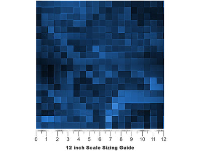 Astro Navy Pixel Vinyl Film Pattern Size 12 inch Scale~Rwraps Astro Navy Pixel Sizing Chart~2
