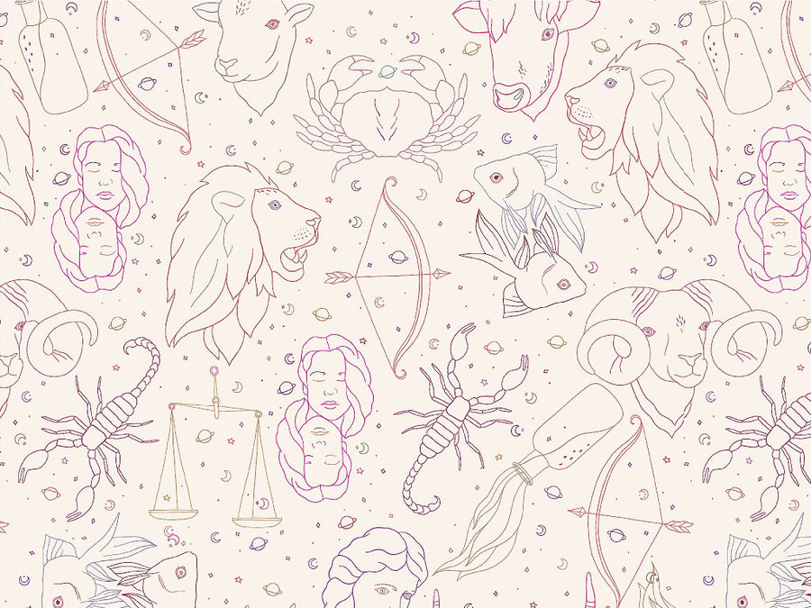 Astrological Outlines Astrology Vinyl Wrap Pattern~Rwraps Series 914 Digitally Printed Vinyl Wrap~0