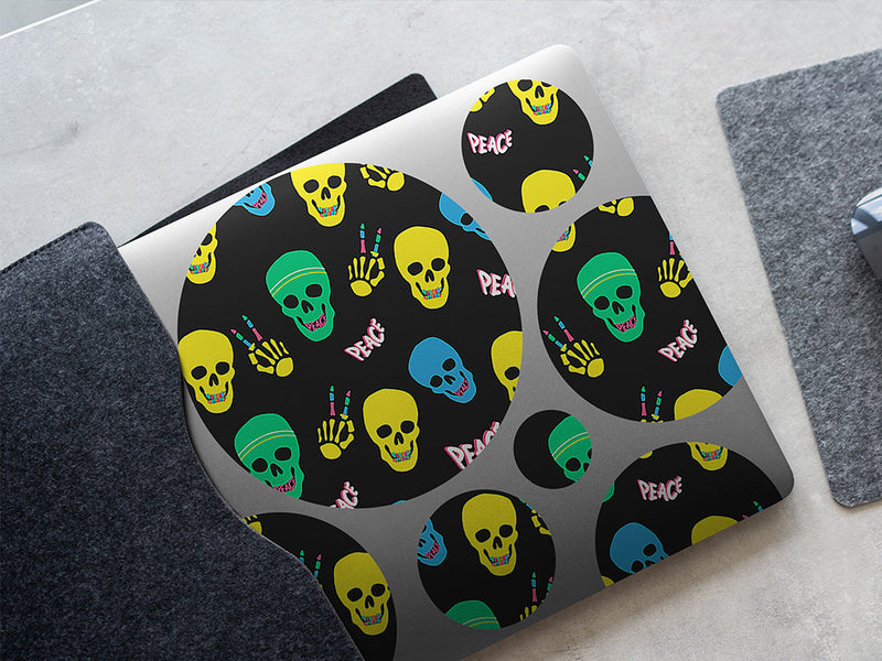 at peace skull and bones DIY Laptop Stickers