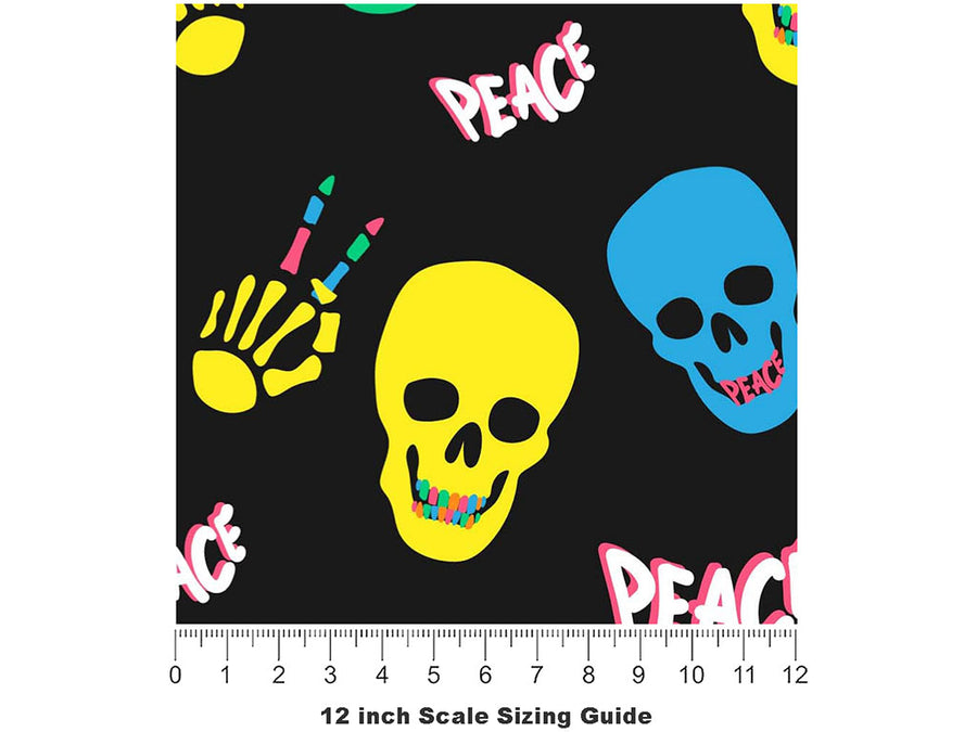 At Peace Halloween Vinyl Film Pattern Size 12 inch Scale~Rwraps At Peace Halloween Sizing Chart~2