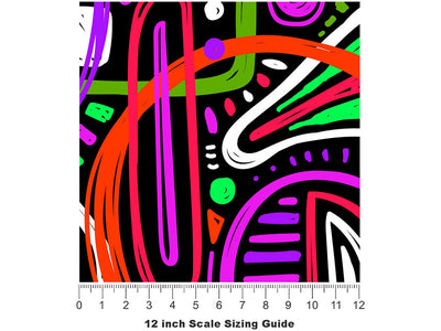 Atlantic City Abstract Vinyl Film Pattern Size 12 inch Scale~Rwraps Atlantic City Abstract Sizing Chart~2