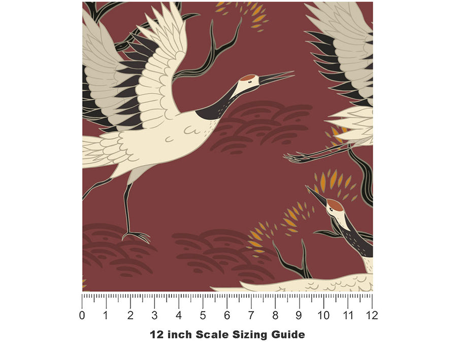 Auburn Flight Birds Vinyl Film Pattern Size 12 inch Scale~Rwraps Auburn Flight Birds Sizing Chart~2