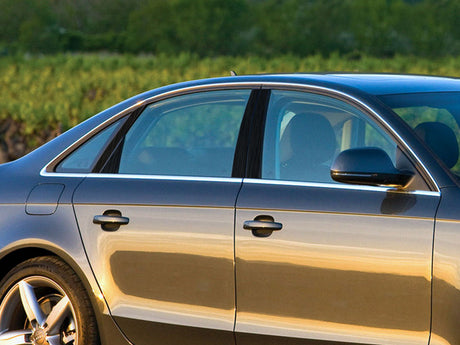 audi a4 2002-2008 (sedan - wagon - allroad) Brushed Aluminum Black Pillar Cover Diagram