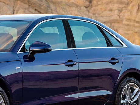 audi a4 2017-2024 (sedan) Brushed Aluminum Black Pillar Cover Diagram