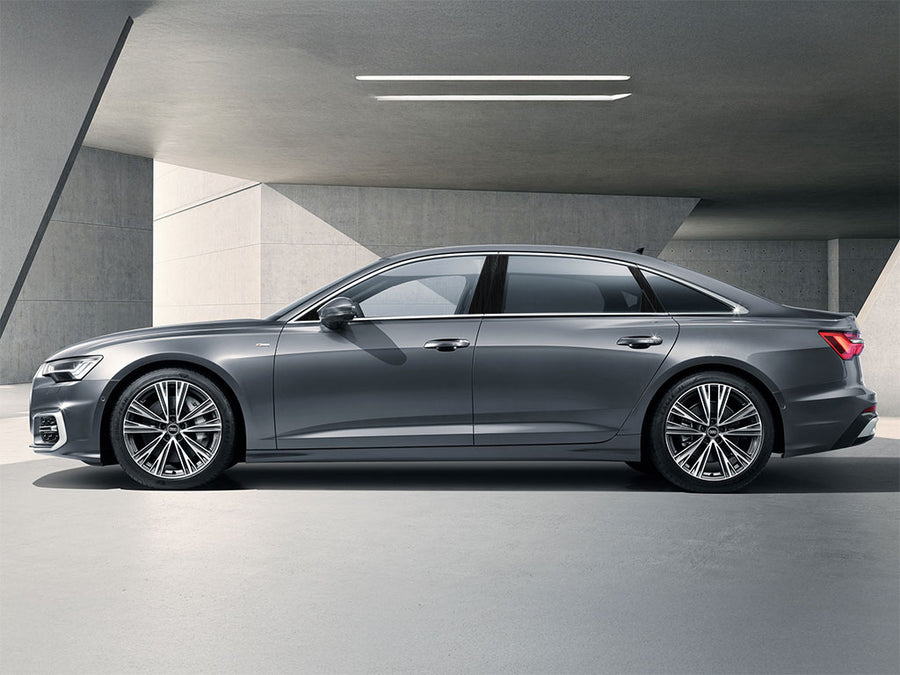 audi a6 2019-2023 Brushed Aluminum Black Pillar Trim