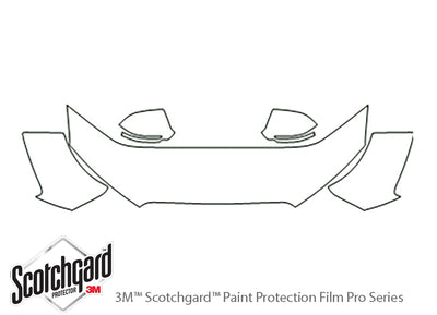 a8 3M Clear Bra Hood Precut PPF Diagram