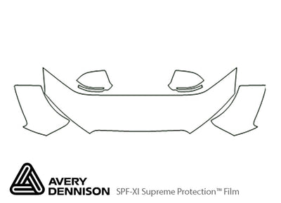 a8 Avery Dennison Clear Bra Hood Precut PPF Diagram