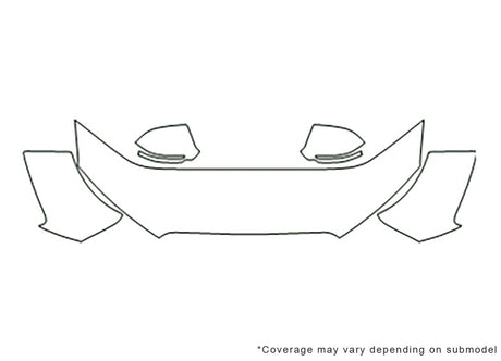 a8 Avery Dennison Clear Bra Hood Precut PPF Diagram