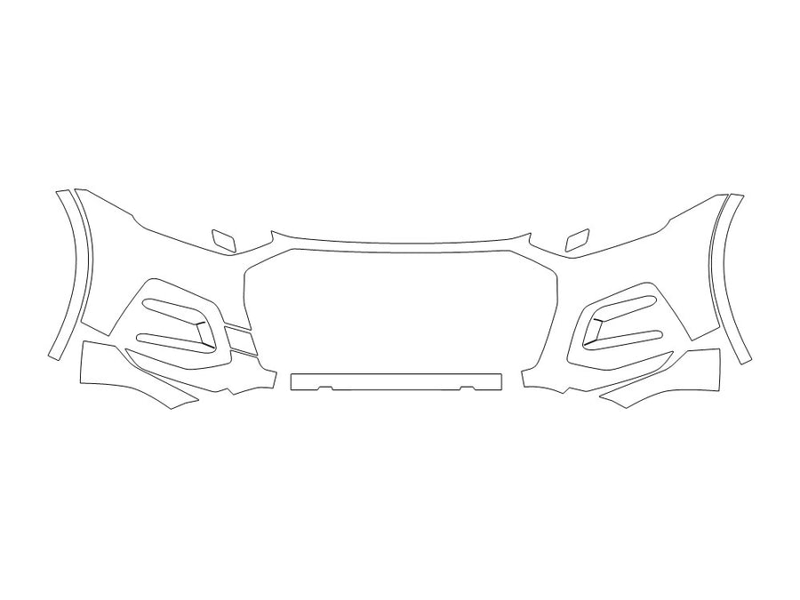 q5 Avery Dennison Clear Bra Bumper Precut PPF Diagram